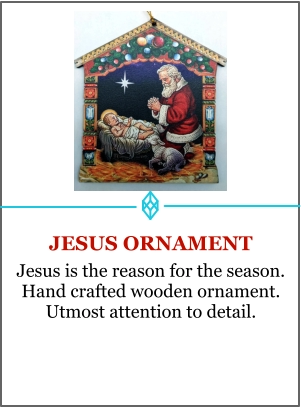 JESUS ORNAMENT Jesus is the reason for the season. Hand crafted wooden ornament. Utmost attention to detail.