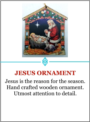 JESUS ORNAMENT Jesus is the reason for the season. Hand crafted wooden ornament. Utmost attention to detail.